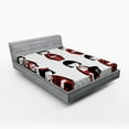 thumbnail image 1 of Ambesonne Ethnic Fitted Sheet, Geisha Dolls Folkloric, Queen Size, Black Red, 1 of 2