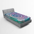 thumbnail image 1 of Ambesonne Ethnic Fitted Sheet, Mandala Eastern, Twin XL Size, Lilac and Blue, 1 of 2