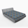 thumbnail image 1 of Ambesonne Ethnic Fitted Sheet, Mandala, Queen Size, Pale Blue Pale Yellow, 1 of 3