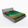 thumbnail image 1 of Ambesonne Ethnic Fitted Sheet, Mandalas, Queen Size, Orange Green, 1 of 2