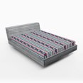 thumbnail image 1 of Ambesonne Ethnic Fitted Sheet, Native Old Motifs, Queen Size, Dark Coral Pale Grey, 1 of 3