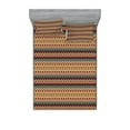 thumbnail image 1 of Ambesonne Ethnic Fitted Sheet & Pillow Sham Set, Aztec Line Pattern, Full, Turquoise Burgundy, 1 of 2