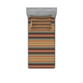 thumbnail image 1 of Ambesonne Ethnic Fitted Sheet & Pillow Sham Set, Aztec Line Pattern, Twinxl, Turquoise Burgundy, 1 of 2