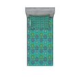 thumbnail image 1 of Ambesonne Ethnic Fitted Sheet & Pillow Sham Set, Colorful Abstract Petals, Twin, Multicolor, 1 of 3