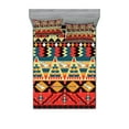thumbnail image 1 of Ambesonne Ethnic Fitted Sheet & Pillow Sham Set, Flowers Arrows, Full, Multicolor, 1 of 2