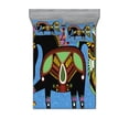 thumbnail image 1 of Ambesonne Ethnic Fitted Sheet & Pillow Sham Set, Folkloric Animal, Full, Multicolor, 1 of 3