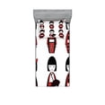 thumbnail image 1 of Ambesonne Ethnic Fitted Sheet & Pillow Sham Set, Geisha Dolls Folkloric, Twinxl, Black Red, 1 of 2