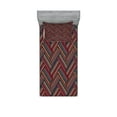 thumbnail image 1 of Ambesonne Ethnic Fitted Sheet & Pillow Sham Set, Herringbone Lines, Twin, Multicolor, 1 of 2