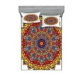 thumbnail image 1 of Ambesonne Ethnic Fitted Sheet & Pillow Sham Set, Hippie Bohem, Queen, Multicolor, 1 of 2