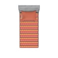 thumbnail image 1 of Ambesonne Ethnic Fitted Sheet & Pillow Sham Set, Rhombuses Triangular Shapes, Twin, Coral Yellow and Grey, 1 of 3