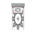 thumbnail image 1 of Ambesonne Ethnic Fitted Sheet & Pillow Sham Set, Tattoo Circular Vector, Twinxl, Black White and Ruby, 1 of 3