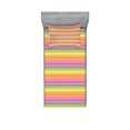 thumbnail image 1 of Ambesonne Ethnic Fitted Sheet & Pillow Sham Set, Tents with Angled Lines, Twin, Multicolor, 1 of 2