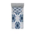 thumbnail image 1 of Ambesonne Ethnic Fitted Sheet & Pillow Sham Set, Tie Dye Effect Bohemian, Twinxl, Blue Grey, 1 of 2