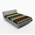 thumbnail image 1 of Ambesonne Ethnic Fitted Sheet, Theme Folkloric Motif, Full Size, Multicolor, 1 of 2