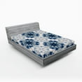 thumbnail image 1 of Ambesonne Ethnic Fitted Sheet, Tie Dye Effect Bohemian, Full Size, Blue Grey, 1 of 2