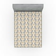 thumbnail image 1 of Ambesonne Ethnic Fitted Sheet, Traditional Boho Damask Art, California King, Camel Black Ivory, 1 of 5
