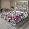 thumbnail image 1 of Ambesonne Ethnic Fitted & Top Sheet Set with Shams, Evil Eye Pattern, Multicolor, 1 of 5