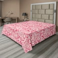 thumbnail image 1 of Ambesonne Ethnic Flat Bedding Sheet Soft Top Sheet, Tie Dye Whimsical Painting, California King, Dark Coral and Pale Rose, 1 of 1