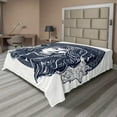 thumbnail image 1 of Ambesonne Ethnic Flat Sheet, Boho Artwork Woman Portrait, King Size, Dark Blue and White, 1 of 1