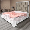 thumbnail image 1 of Ambesonne Ethnic Flat Sheet, Butterfly Doodle Sunburst, California King, Vermilion Orange Ruby, 1 of 1