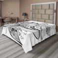 thumbnail image 1 of Ambesonne Ethnic Flat Sheet, Exotic Ornate Flower Print, King Size, White and Black, 1 of 1