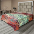 thumbnail image 1 of Ambesonne Ethnic Flat Sheet, Grunge Paisley, Full Size, Turquoise Orange Black, 1 of 1