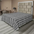 thumbnail image 1 of Ambesonne Ethnic Flat Sheet, Monochrome Chain Forms Art, King Size, Charcoal Grey and White, 1 of 1