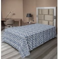 thumbnail image 1 of Ambesonne Ethnic Flat Sheet, Scales Stripes Grunge, Twin Size, Navy Blue and Cream, 1 of 1