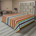 thumbnail image 1 of Ambesonne Ethnic Flat Sheet, Vertical Stripes Pattern, King Size, Multicolor, 1 of 1