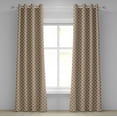 thumbnail image 1 of Ambesonne Ethnic Grommet Curtain, Abstract Lines Dots Folk, 50" x 72", Redwood White, 1 of 6