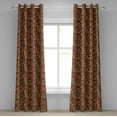 thumbnail image 1 of Ambesonne Ethnic Grommet Curtain, Doodle Swirls Floral, 50" x 84", Dark Coral Green Beige, 1 of 6