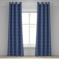 thumbnail image 1 of Ambesonne Ethnic Grommet Curtain, Folk Chinese Theme Swirl, 50" x 84", Royal and Sky Blue, 1 of 6