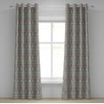 thumbnail image 1 of Ambesonne Ethnic Grommet Curtain, Geometric Pattern, 50" x 72", Cream Black Ruby, 1 of 6