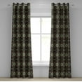 thumbnail image 1 of Ambesonne Ethnic Grommet Curtain, Oriental Art Damask Blossom, 50"x96", Charcoal Grey Multicolor, 1 of 1