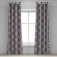 thumbnail image 1 of Ambesonne Ethnic Grommet Curtain, Oriental Style Floral Retro, 50" x 120", Turquoise Pale Pink, 1 of 6