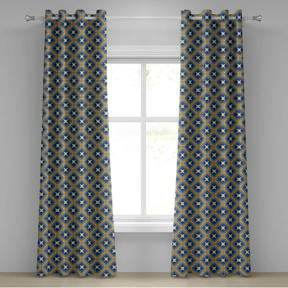 Ambesonne Ethnic Grommet Curtain, Persian Design Folk Culture, 50" x 72", Pale Yellow Marigold