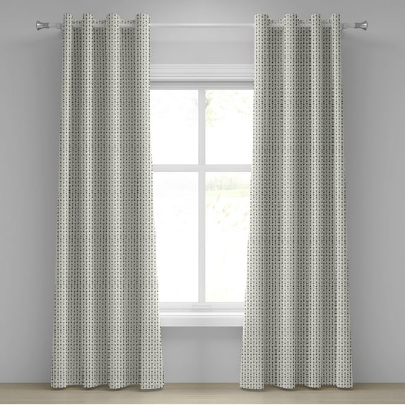 Ambesonne Ethnic Grommet Curtain, Retro Boho Arrow Pattern, 50" x 108", Pale Beige Black