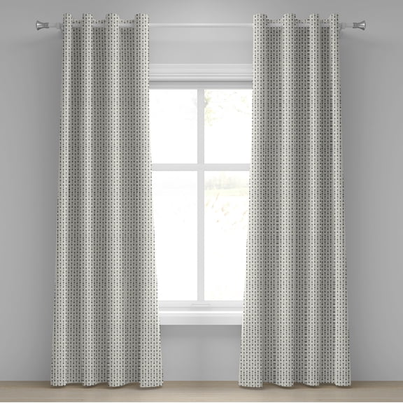 Ambesonne Ethnic Grommet Curtain, Retro Boho Arrow Pattern, 50" x 96", Pale Beige Black
