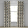 thumbnail image 1 of Ambesonne Ethnic Grommet Curtain, Traditional Boho Damask Art, 50"x108", Camel Black Ivory, 1 of 5