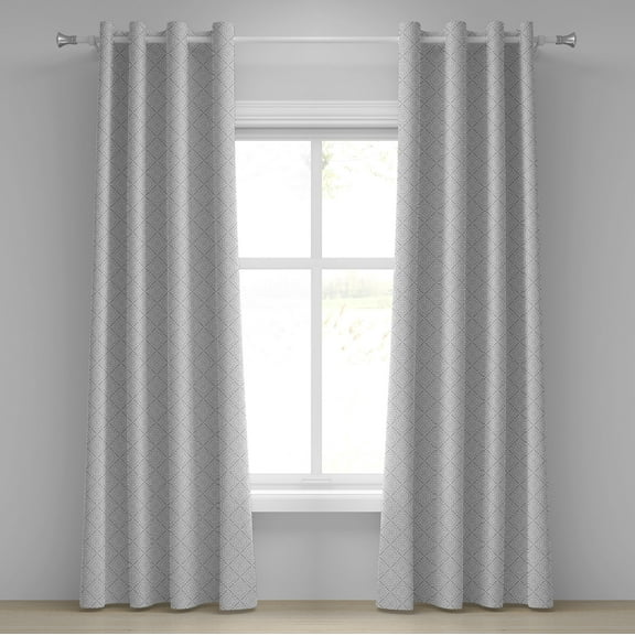 Ambesonne Ethnic Grommet Curtain, Victorian Floral Motifs, 50" x 120", Tan White