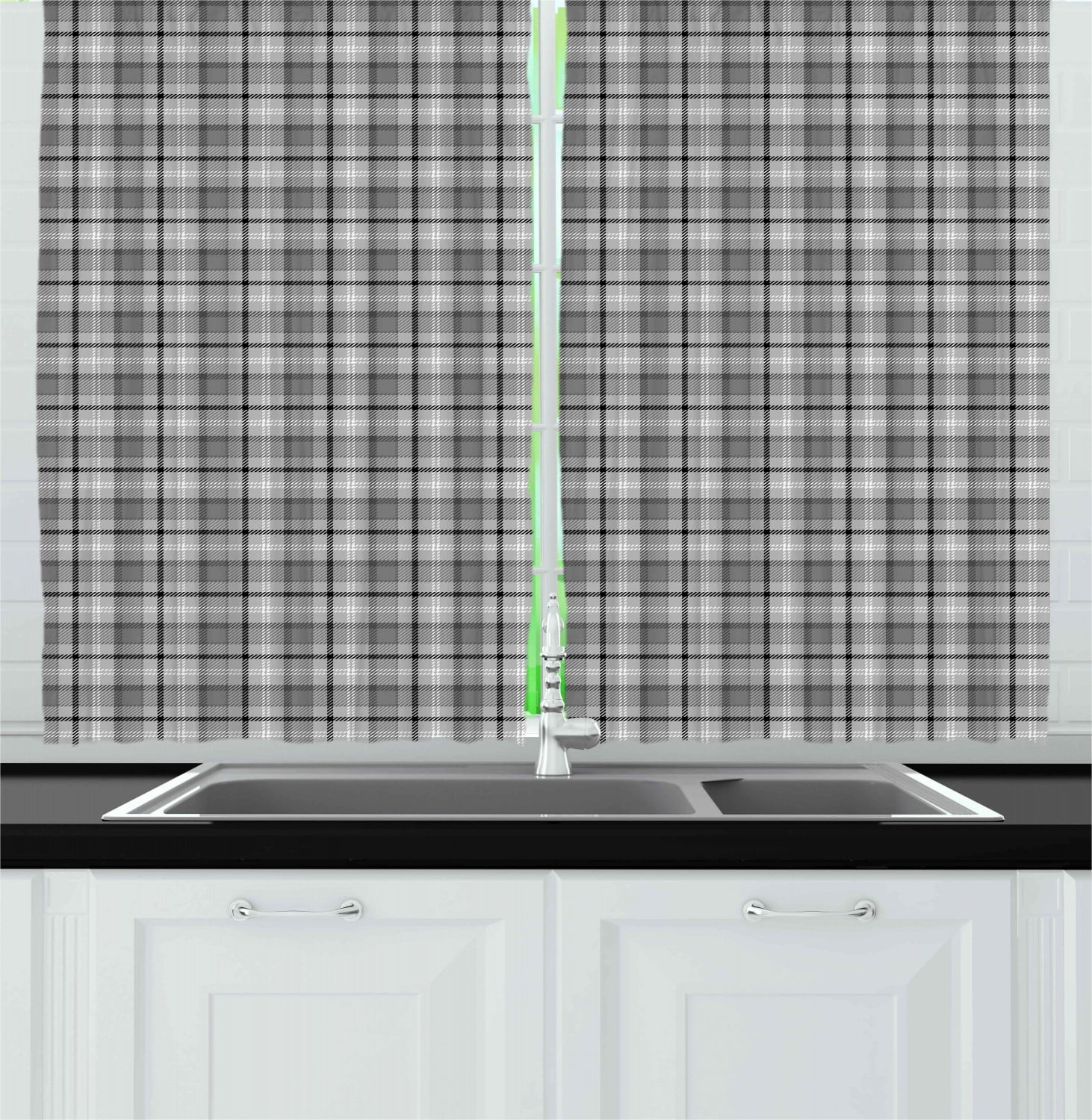 Ambesonne Ethnic Kitchen Curtains, Gaelic Culture Pattern, 55"x39