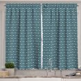 thumbnail image 1 of Ambesonne Ethnic Kitchen Curtains, Moroccan Stars Circles Art, 55"x24", Dark Petrol Blue and Cream, 1 of 3