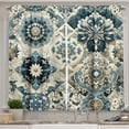 thumbnail image 1 of Ambesonne Ethnic Kitchen Curtains, Mosaic Look Azulejo Inspired, 55"x36", Off White Cadet Blue, 1 of 3