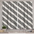 thumbnail image 1 of Ambesonne Ethnic Kitchen Curtains, Triangle Like Stripes Art, 55"x30", Charcoal Grey Eggshell, 1 of 1