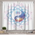 thumbnail image 1 of Ambesonne Ethnic Kitchen Curtains, Yin Yang Swirls, 55"x39", Purple and Pale Blue, 1 of 2