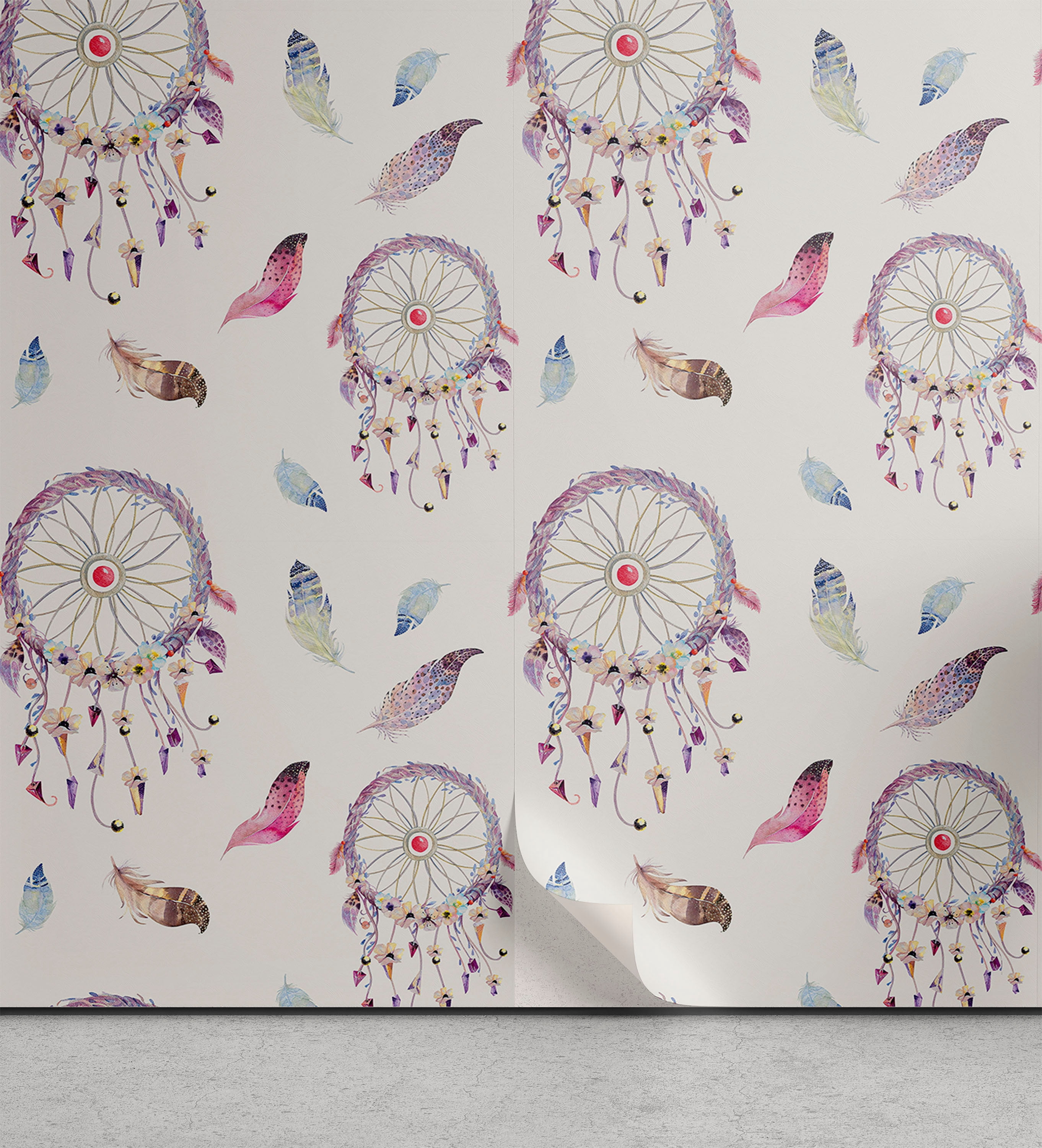Feather Peel And Stick Wallpaper 17.3"×120" Gold White Contact Paper - View #6