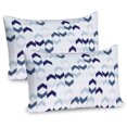 thumbnail image 1 of Ambesonne Ethnic Pillow Sham 2 Pack, Ikat Chevron Zig Zag, 30"x20", Slate Blue Purple White, 1 of 3