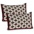 thumbnail image 1 of Ambesonne Ethnic Pillow Sham 2 Pack, Javanese Batik Pattern, 36"x20", Ruby Cream and Black, 1 of 3