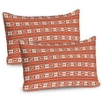 thumbnail image 1 of Ambesonne Ethnic Pillow Sham 2 Pack, Llama and Folk Motif Pattern, 36"x20", Burnt Sienna Brown, 1 of 3