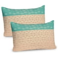 thumbnail image 1 of Ambesonne Ethnic Pillow Sham 2 Pack, and Lotus Motifs, 36"x20", Turquoise and Coral, 1 of 3
